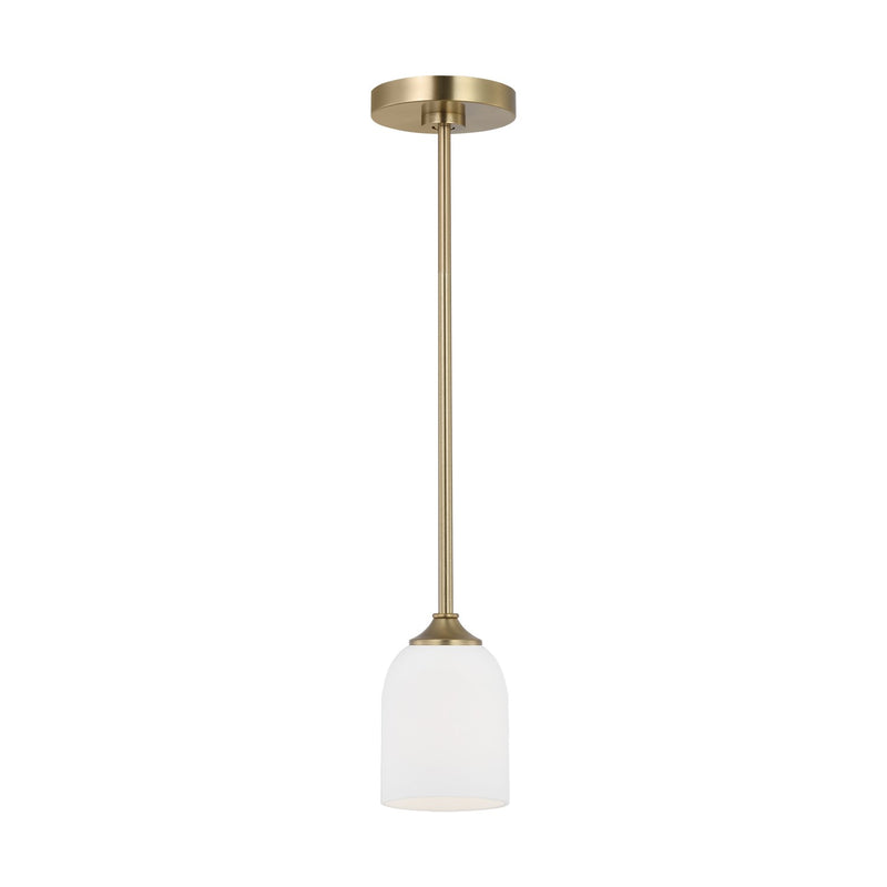 Generation Lighting GLP1021SB One Light Mini Pendant, Satin Bronze
