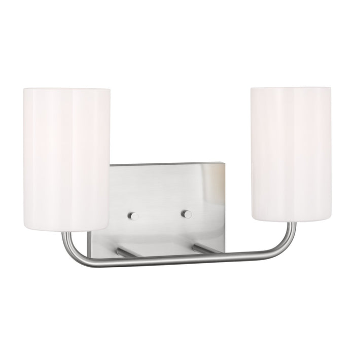 Generation Lighting GLV1002BS Two Light Vanity, Brushed Steel