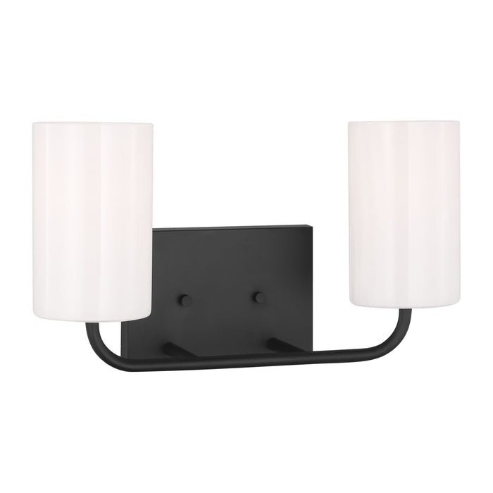 Generation Lighting GLV1002MBK Two Light Vanity, Midnight Black