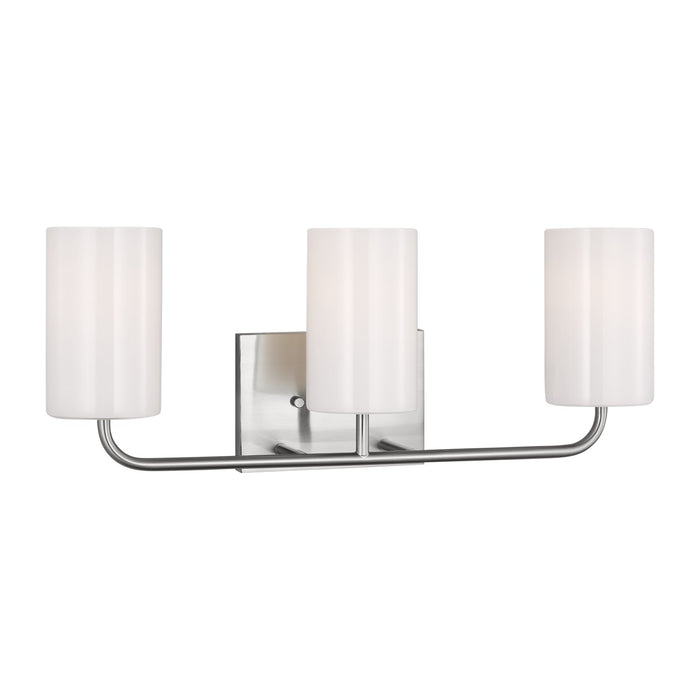 Generation Lighting GLV1003BS Three Light Vanity, Brushed Steel