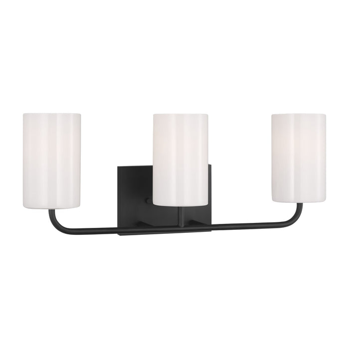 Generation Lighting GLV1003MBK Three Light Vanity, Midnight Black