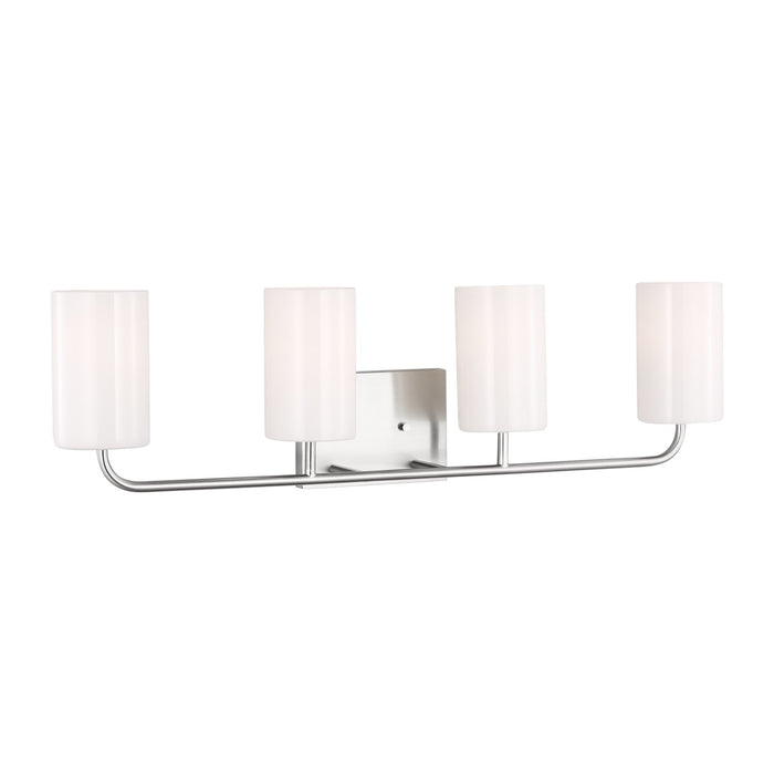 Generation Lighting GLV1004BS Four Light Vanity, Brushed Steel