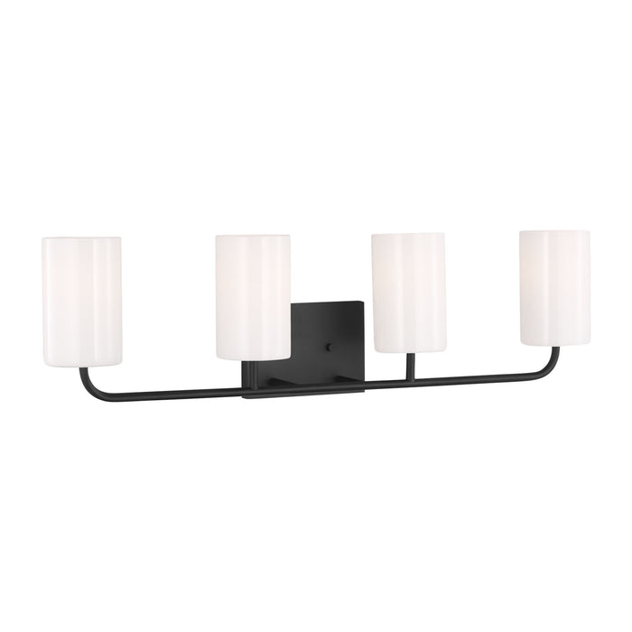 Generation Lighting GLV1004MBK Four Light Vanity, Midnight Black