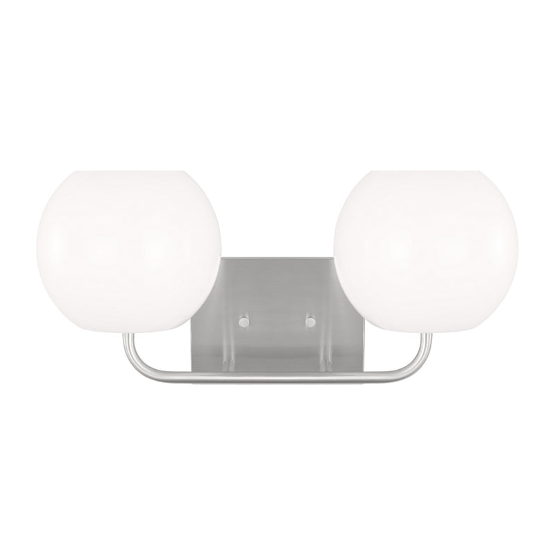 Generation Lighting GLV1012BS Two Light Vanity, Brushed Steel