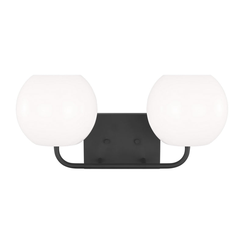Generation Lighting GLV1012MBK Two Light Vanity, Midnight Black