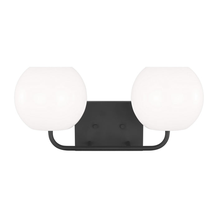 Generation Lighting GLV1012MBK Two Light Vanity, Midnight Black