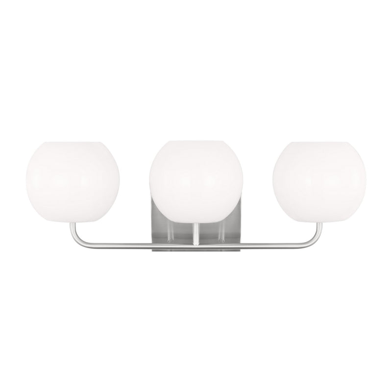 Generation Lighting GLV1013BS Three Light Vanity, Brushed Steel