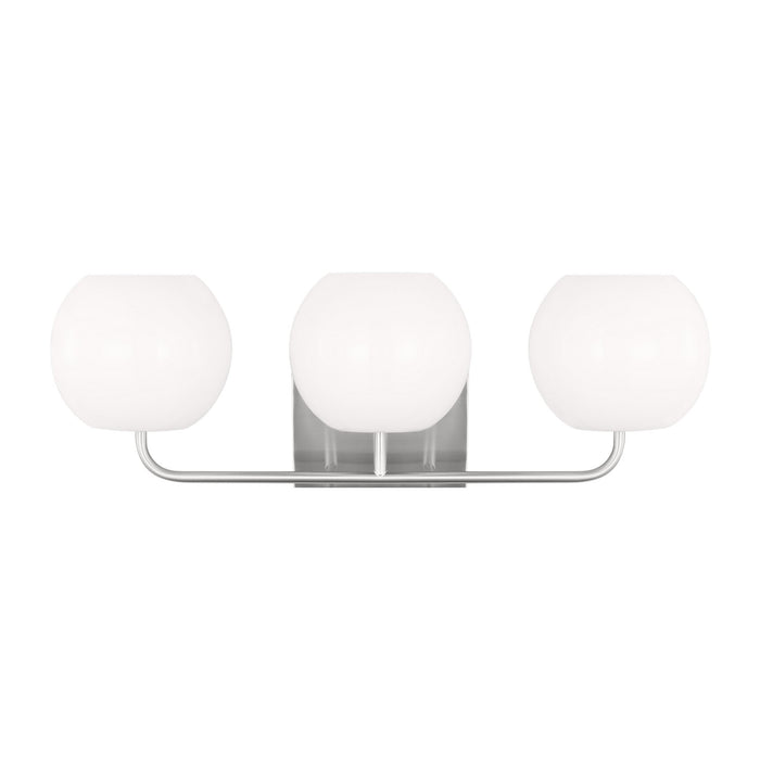 Generation Lighting GLV1013BS Three Light Vanity, Brushed Steel