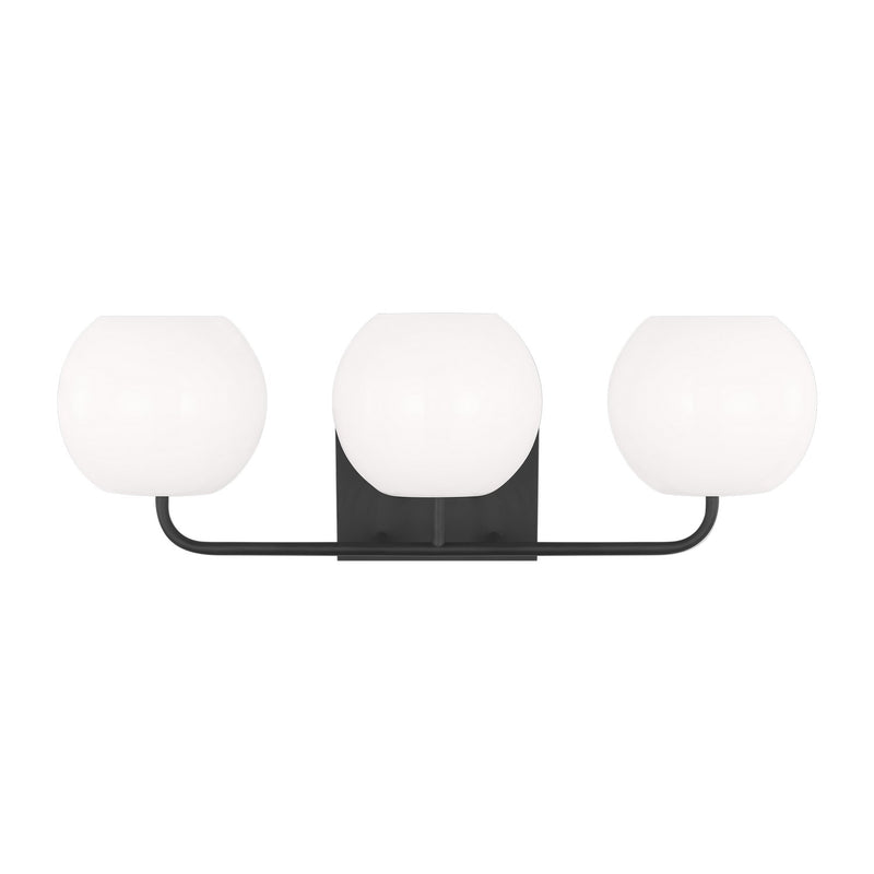 Generation Lighting GLV1013MBK Three Light Vanity, Midnight Black