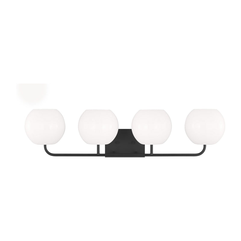 Generation Lighting GLV1014MBK Four Light Vanity, Midnight Black