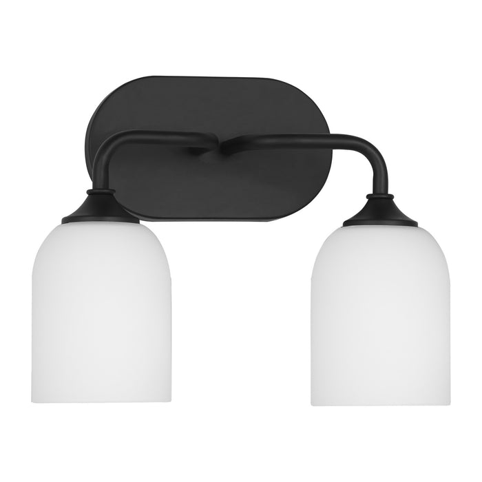 Generation Lighting GLV1022MBK Two Light Vanity, Midnight Black