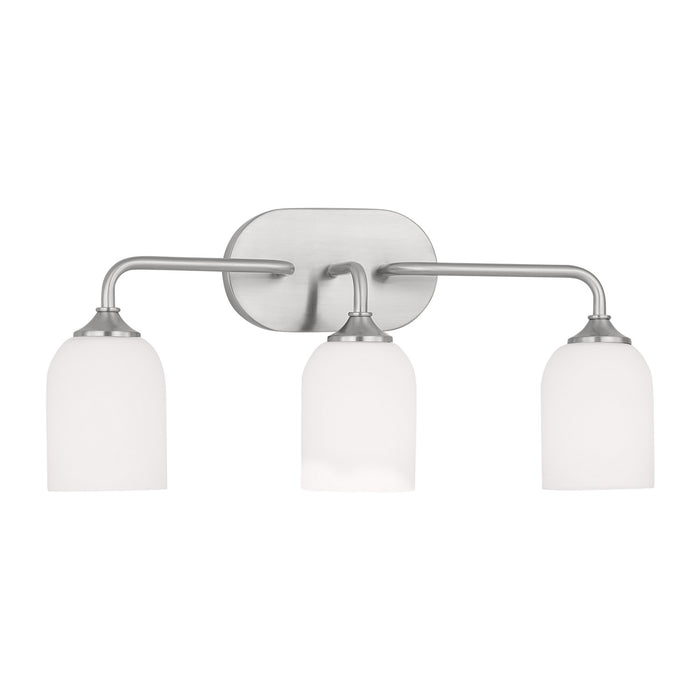 Generation Lighting GLV1023BS Three Light Vanity, Brushed Steel