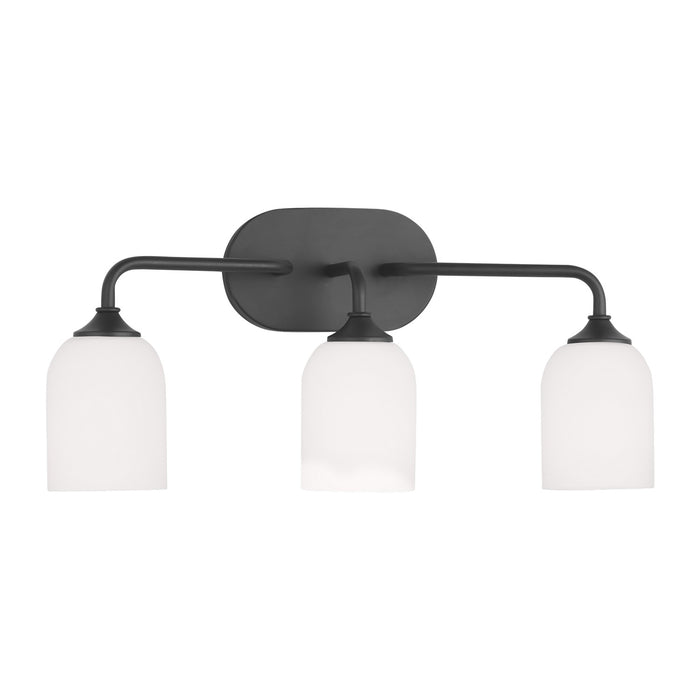 Generation Lighting GLV1023MBK Three Light Vanity, Midnight Black