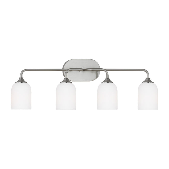 Generation Lighting GLV1024BS Four Light Vanity, Brushed Steel