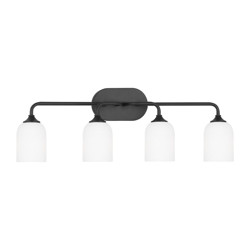 Generation Lighting GLV1024MBK Four Light Vanity, Midnight Black