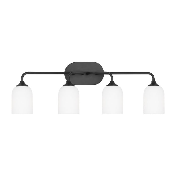 Generation Lighting GLV1024MBK Four Light Vanity, Midnight Black