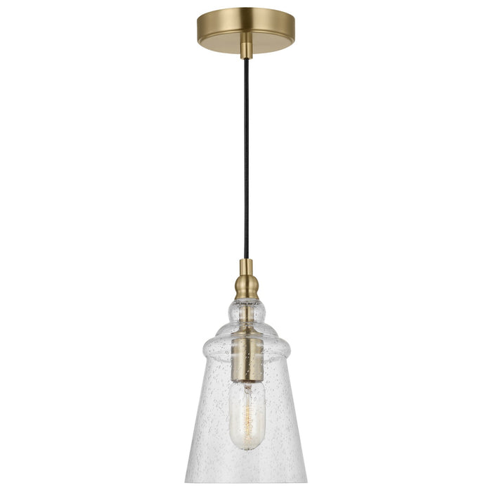Generation Lighting P1449SB One Light Mini Pendant, Satin Brass