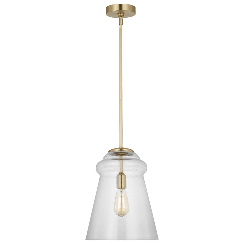 Generation Lighting P1459SB One Light Pendant, Satin Brass