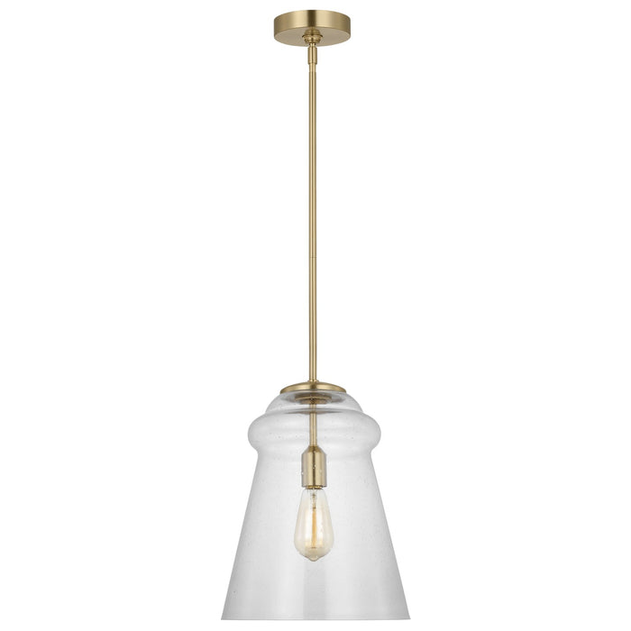 Generation Lighting P1459SB One Light Pendant, Satin Brass