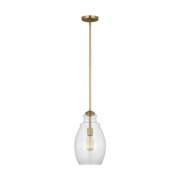 Generation Lighting P1484SB One Light Pendant, Satin Brass