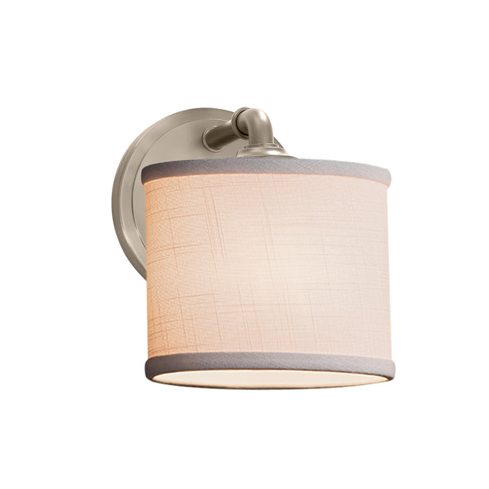 Justice Designs FAB-8467-30-WHTE-NCKL-LED1-700 LED Wall Sconce, Brushed Nickel