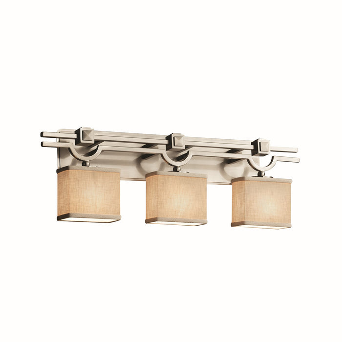 Justice Designs FAB-8503-55-CREM-NCKL Three Light Bath Bar, Brushed Nickel