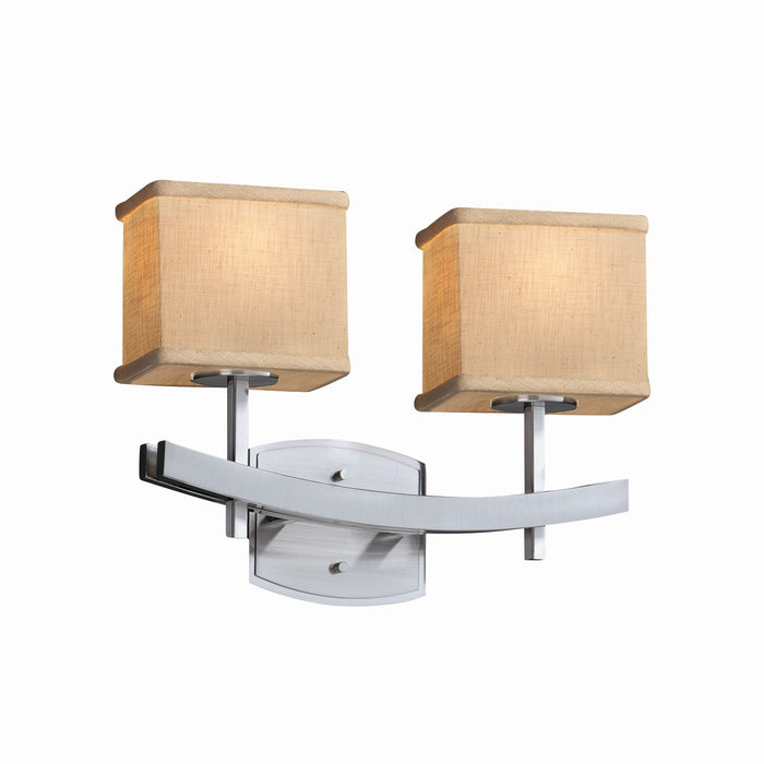 Justice Designs FAB-8592-55-CREM-NCKL Two Light Bath Bar, Brushed Nickel