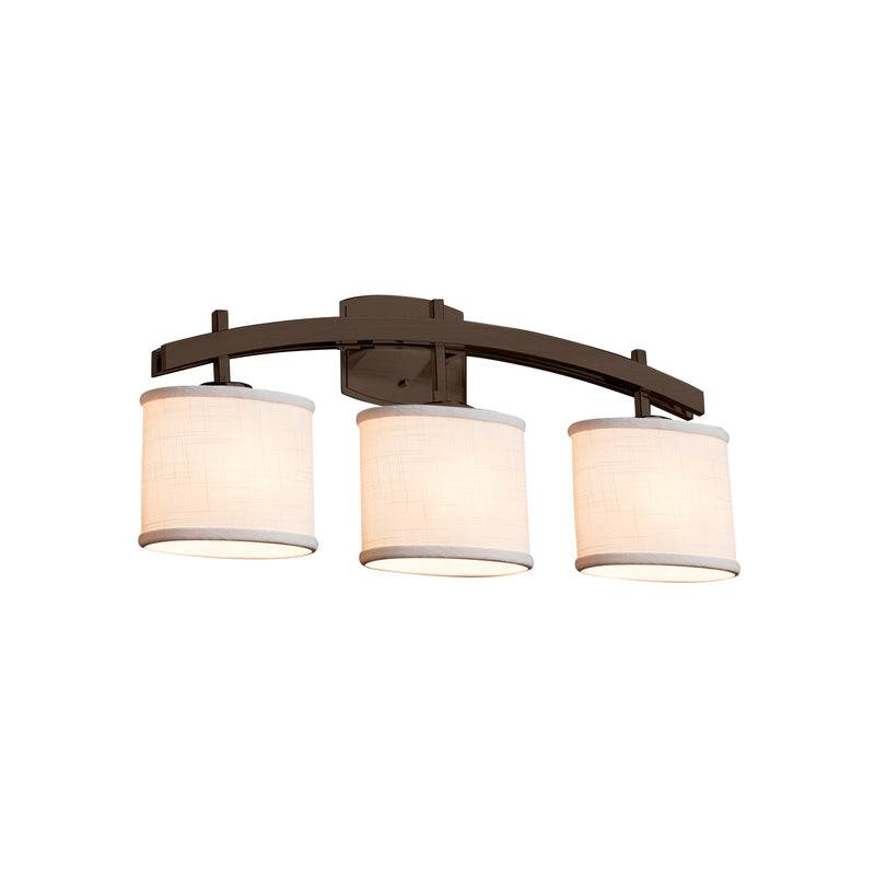 Justice Designs FAB-8593-30-CREM-DBRZ Three Light Bath Bar, Dark Bronze