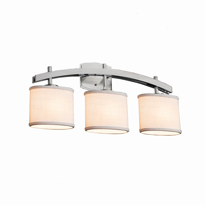 Justice Designs FAB-8593-30-CREM-NCKL Three Light Bath Bar, Brushed Nickel