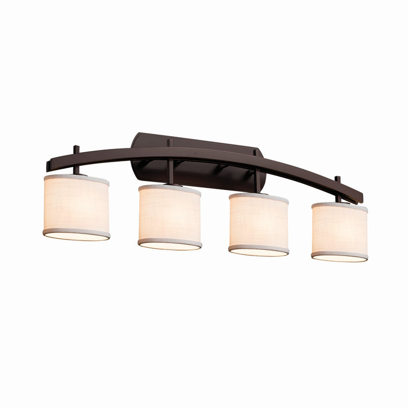 Justice Designs FAB-8594-30-WHTE-DBRZ Four Light Bath Bar, Dark Bronze