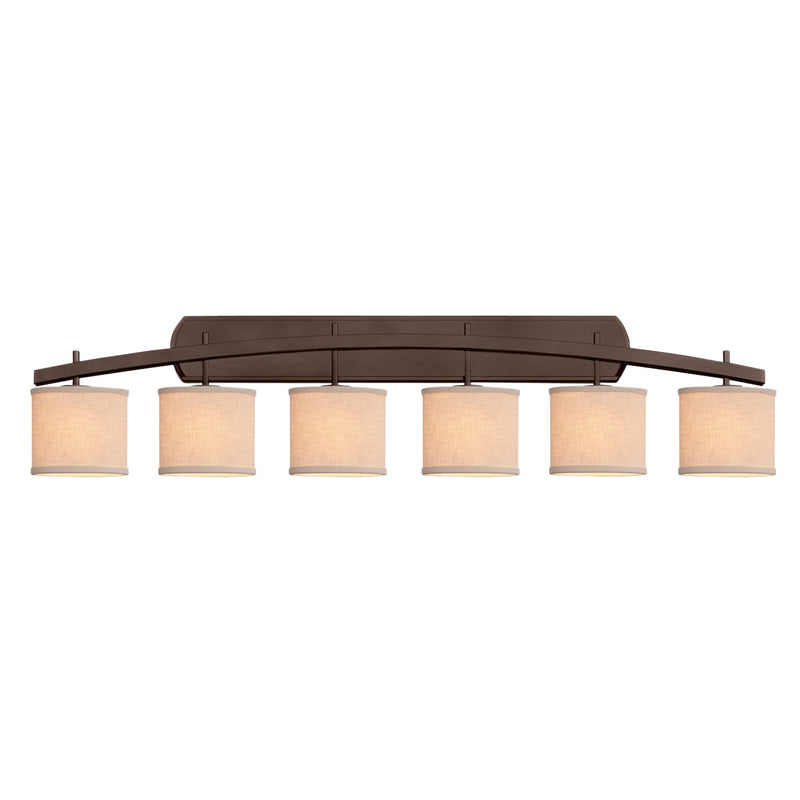 Justice Designs FAB-8596-30-CREM-DBRZ Six Light Bath Bar, Dark Bronze