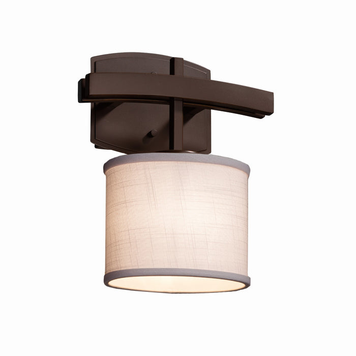 Justice Designs FAB-8597-30-WHTE-DBRZ One Light Wall Sconce, Dark Bronze