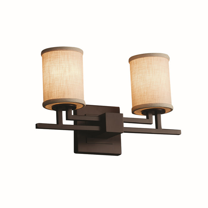 Justice Designs FAB-8702-10-CREM-DBRZ Two Light Bath Bar, Dark Bronze