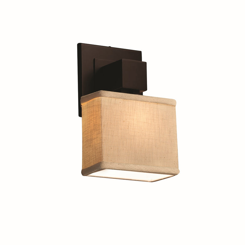Justice Designs FAB-8707-55-CREM-DBRZ One Light Wall Sconce, Dark Bronze