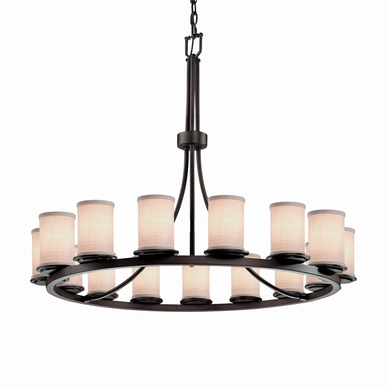 Justice Designs FAB-8715-10-WHTE-DBRZ-LED15-10500 LED Chandelier, Dark Bronze