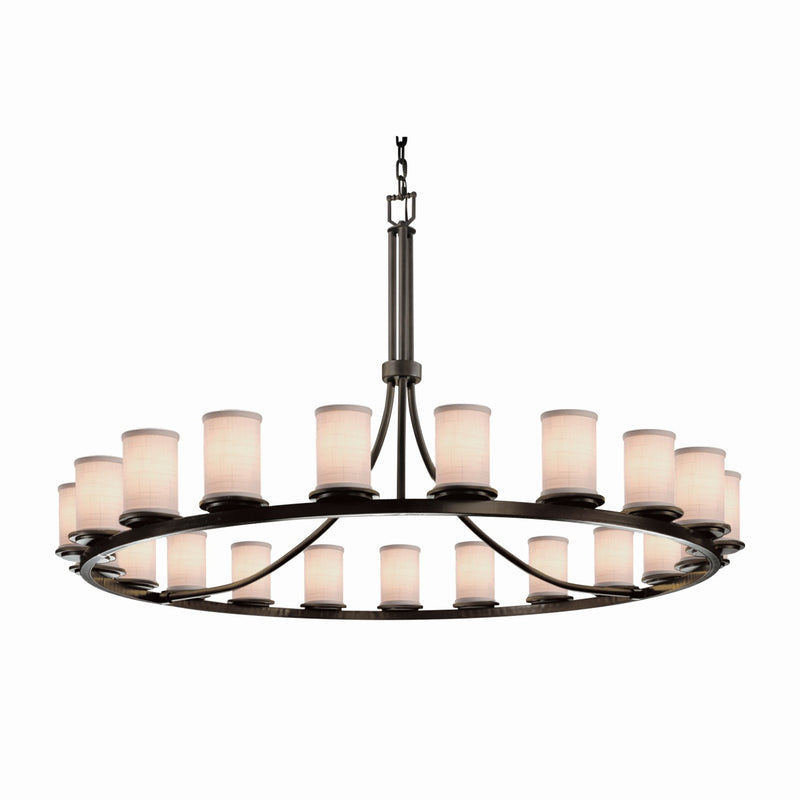 Justice Designs FAB-8716-10-WHTE-DBRZ 21 Light Chandelier, Dark Bronze