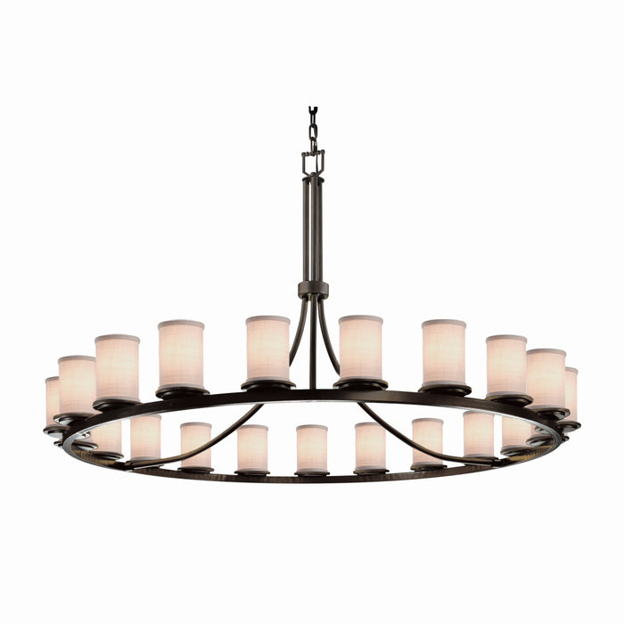 Justice Designs FAB-8716-10-WHTE-DBRZ 21 Light Chandelier, Dark Bronze