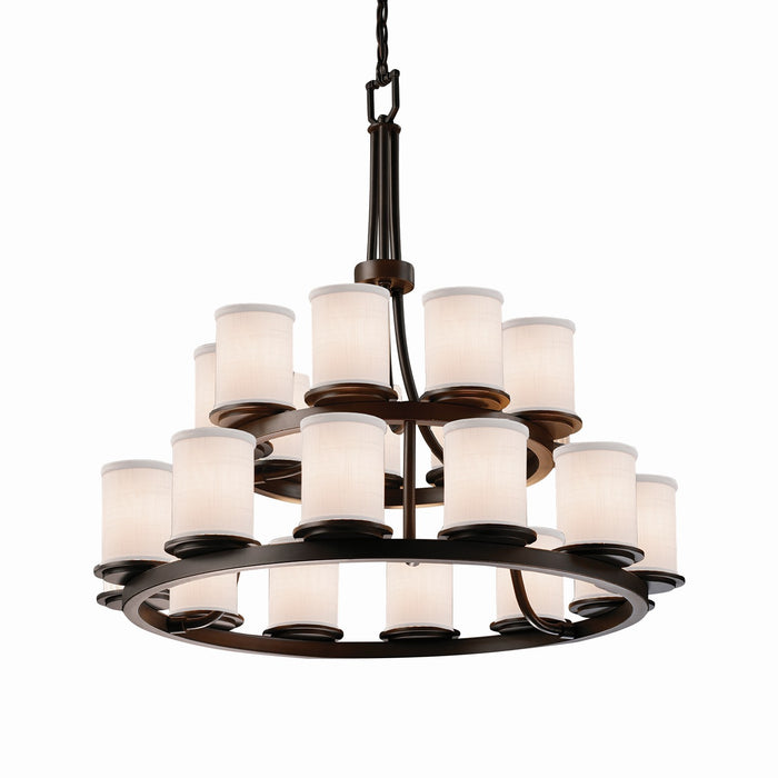 Justice Designs FAB-8767-10-WHTE-DBRZ 21 Light Chandelier, Dark Bronze