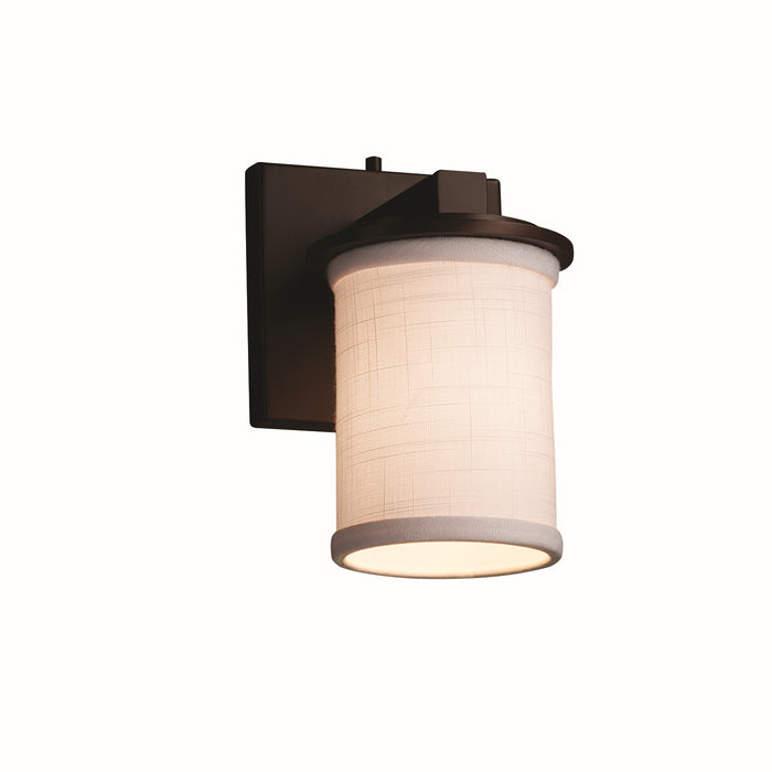 Justice Designs FAB-8771-10-WHTE-DBRZ One Light Wall Sconce, Dark Bronze