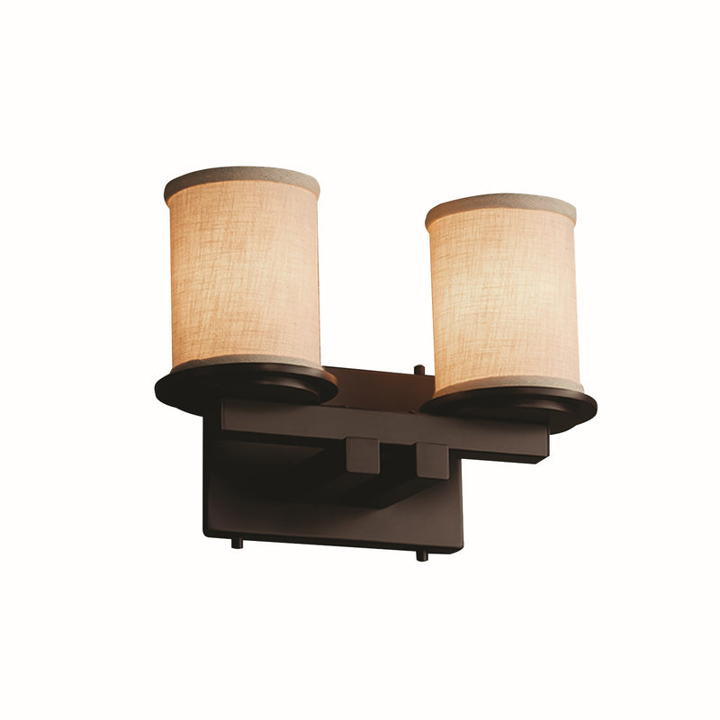 Justice Designs FAB-8772-10-CREM-DBRZ Two Light Bath Bar, Dark Bronze