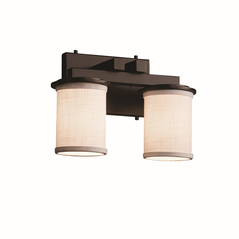 Justice Designs FAB-8772-10-WHTE-DBRZ Two Light Bath Bar, Dark Bronze