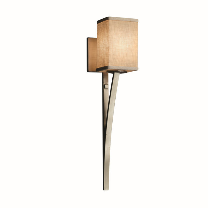 Justice Designs FAB-8791-15-CREM-NCKL One Light Wall Sconce, Brushed Nickel