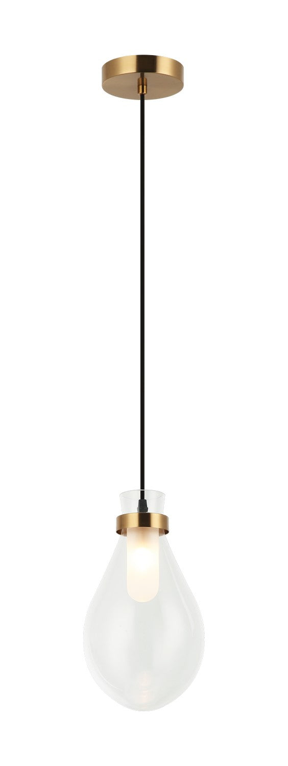 Matteo Lighting C31901AG One Light Pendant, Aged Gold Brass