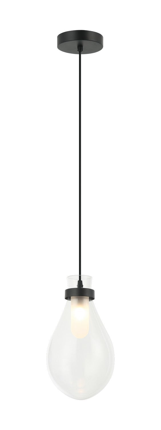Matteo Lighting C31901MB One Light Pendant, Matte Black