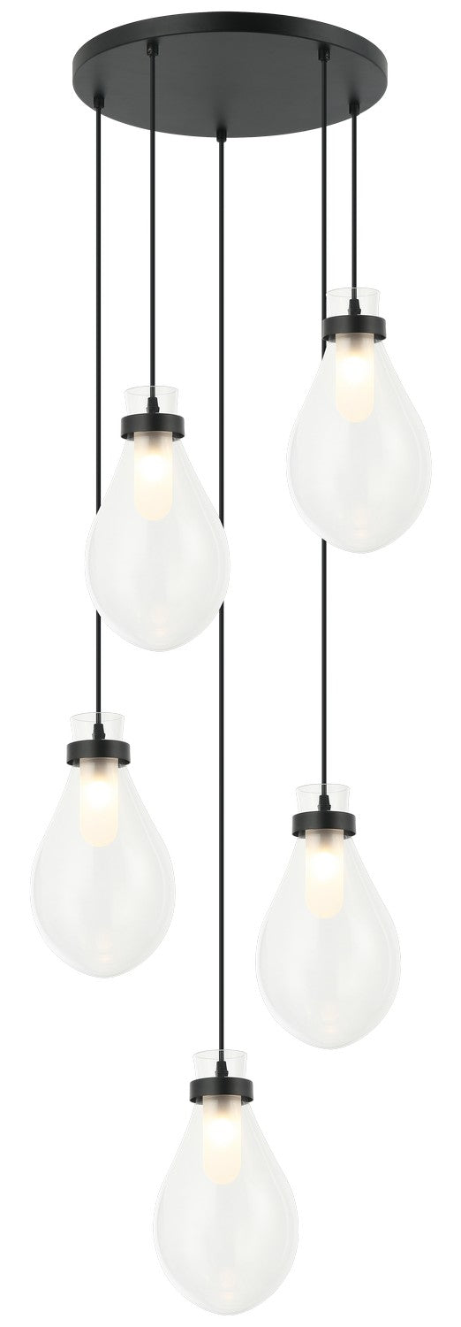 Matteo Lighting C31905MB Five Light Chandelier, Matte Black