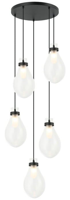 Matteo Lighting C31905MB Five Light Chandelier, Matte Black