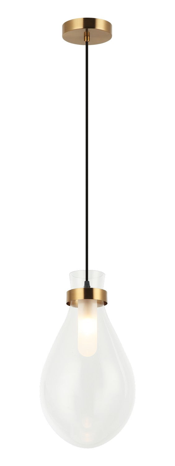 Matteo Lighting C31911AG One Light Pendant, Aged Gold Brass