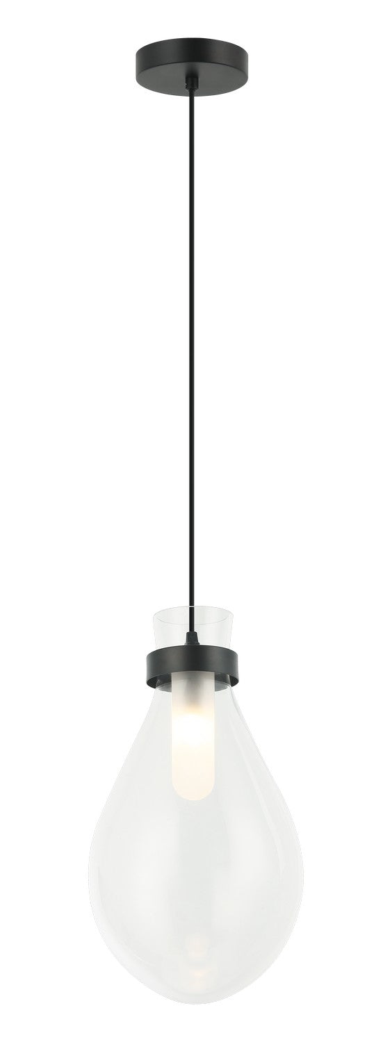 Matteo Lighting C31911MB One Light Pendant, Matte Black