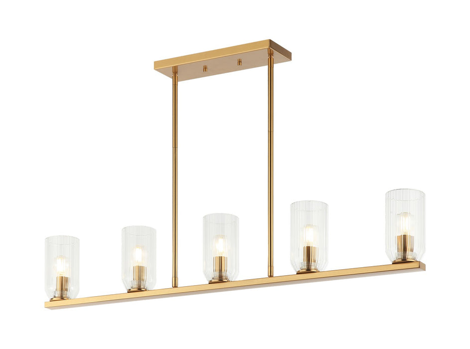 Matteo Lighting C34005AG Five Light Chandelier, Aged Gold Brass