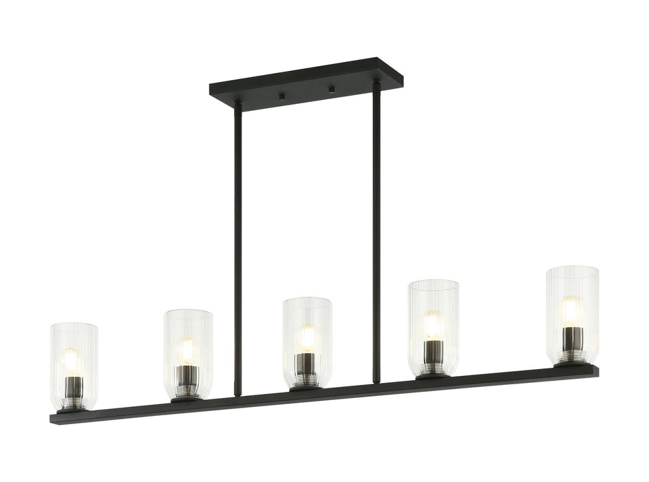 Matteo Lighting C34005MB Five Light Chandelier, Matte Black